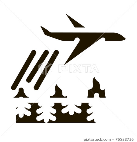 airplane forest fire extinguishing icon Vector Glyph Illustration 76588736