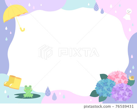 Rainy season hydrangea frame POP 76589431