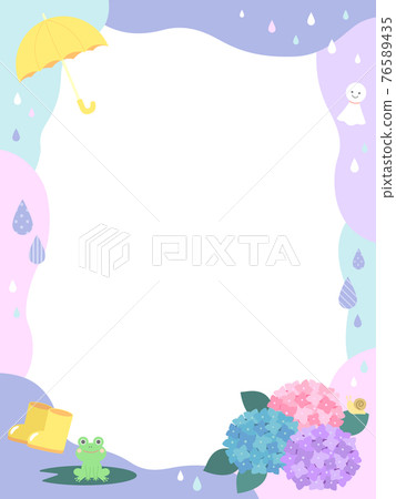 Rainy season hydrangea frame POP 76589435