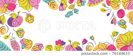 Floral cover web page background with summer wild 76589633