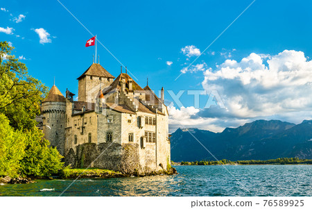 Chillon Castle on Lake Geneva in Switzerland Chillon Castle on Lake Geneva in Switzerland 76589925