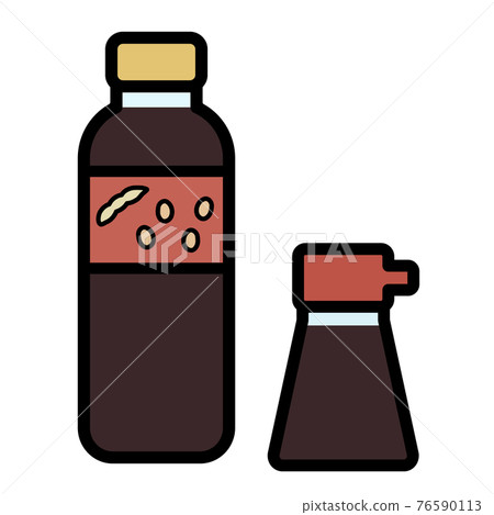 簡單可愛的醬油插畫 76590113