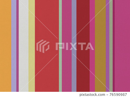 Cotton fabric texture printed with colorful stripes. 76590987