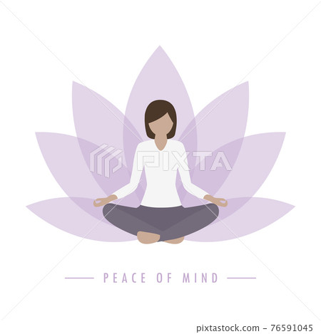 yoga girl lotus flower background peace of mind yoga girl lotus flower background peace of mind 76591045