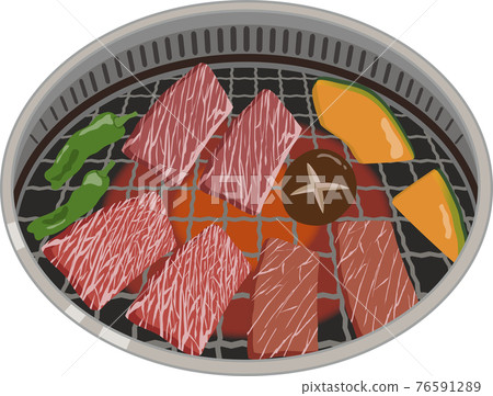 烤肉爐肉和蔬菜 烤肉爐肉和蔬菜 76591289