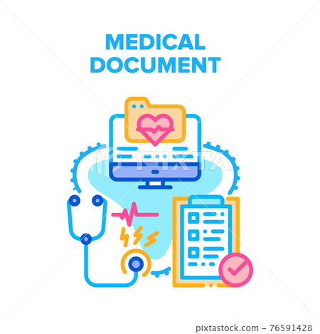 Medical Document Vector Concept Color Illustration 76591428