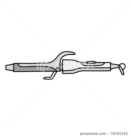Curling and styling tongs linear Doodle icon 76591591