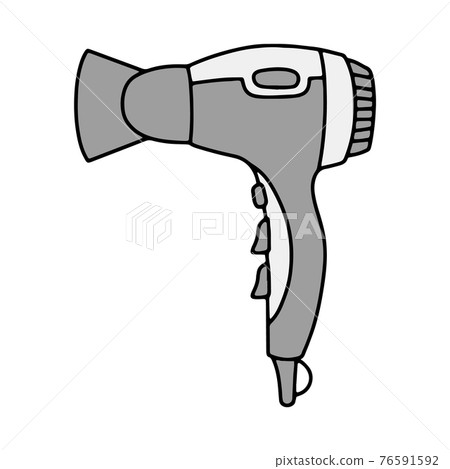 Hair dryer with a concentrator nozzle vector icon 76591592