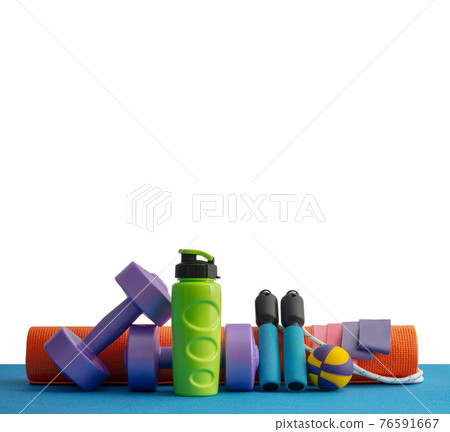 still life of group sports equipment for womens still life of group sports equipment for womens 76591667