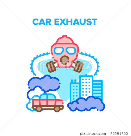 Car Exhaust Vector Concept Color Illustration Car Exhaust Vector Concept Color Illustration 76591700