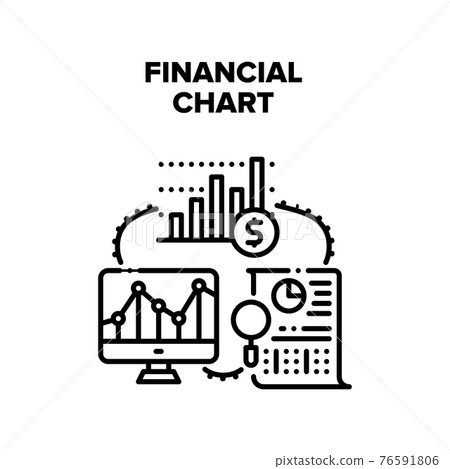 Financial Chart Vector Black Illustration - Stock Illustration ...
