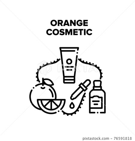 Orange Cosmetic Vector Black Illustration Orange Cosmetic Vector Black Illustration 76591818