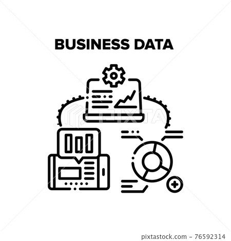 Business Data Vector Black Illustration - Stock Illustration [76592314 ...