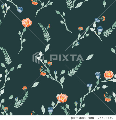 Beautiful seamless pattern in vintage style with flowers. 76592539