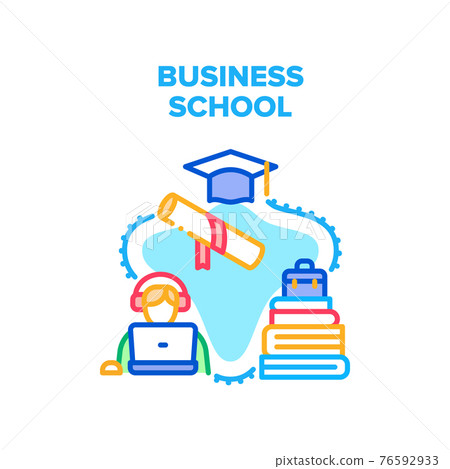Business School Vector Concept Color Illustration 76592933
