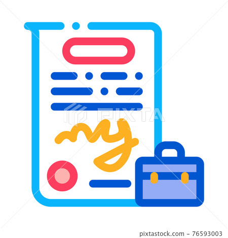 contract policy color icon vector illustration sign contract policy color icon vector illustration sign 76593003