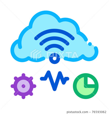 cloud computing and machine learning color icon vector illustration cloud computing and machine learning color icon vector illustration 76593062