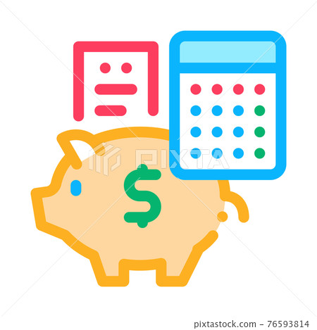piggy bank profit calculating audit color icon vector illustration 76593814