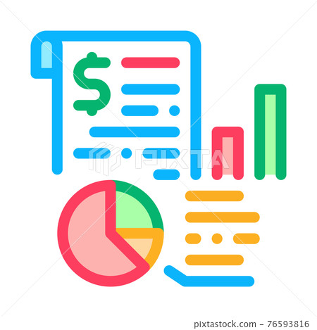 financial chart of audit color icon vector illustration 76593816