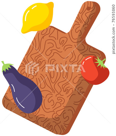 Natural bio products and cutting board, fresh vegetables and fruit for healthy wholesome nutrition 76593860