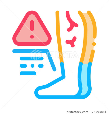 cold feet due atherosclerosis, health problem color icon vector illustration 76593861