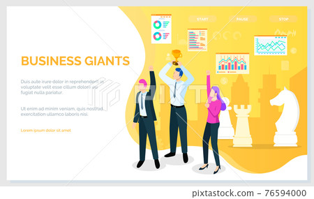 Success banner. Winner vision, reaching the goal, business target. Successful teamwork strategy 76594000