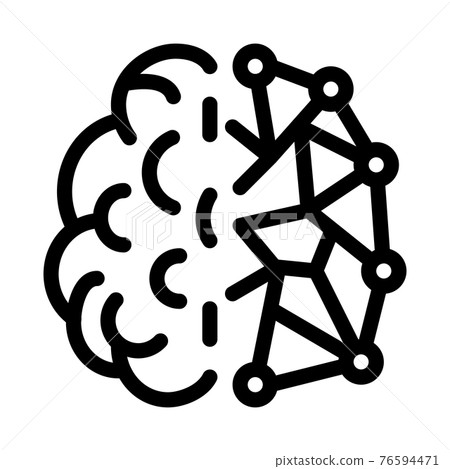 artificial intelligence, ai human and digital brain line icon vector illustration artificial intelligence, ai human and digital brain line icon vector illustration 76594471