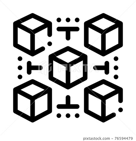 3d machine learning line icon vector illustration 76594479