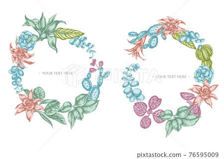 Floral Wreath of pastel ficus, iresine, kalanchoe, calathea, guzmania, cactus Floral Wreath of pastel ficus, iresine, kalanchoe, calathea, guzmania, cactus 76595009