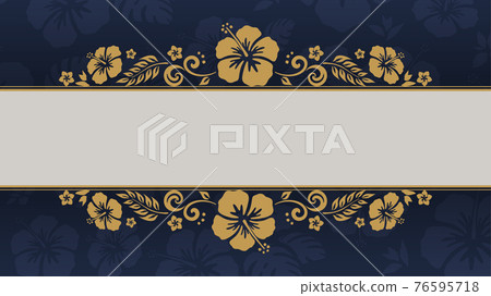 Elegant hibiscus frame_background illustration_16: 9 76595718