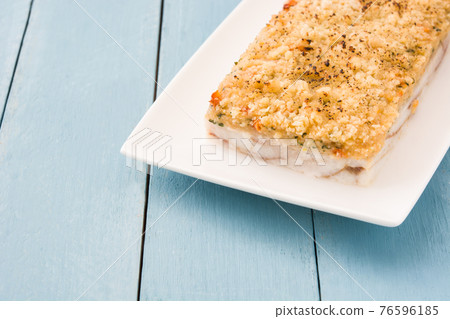 White fish with cheese White fish with cheese 76596185