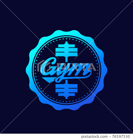 Gym vector logo, badge design 76597530