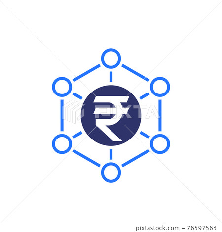 Financial diversification, indian rupee icon Financial diversification, indian rupee icon 76597563