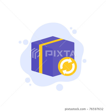parcel return icon with box, vector art - Stock Illustration [76597632 ...