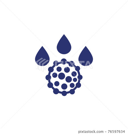 virus and water drops icon on white virus and water drops icon on white 76597634