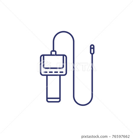 borescope, inspection camera line icon on white 76597662