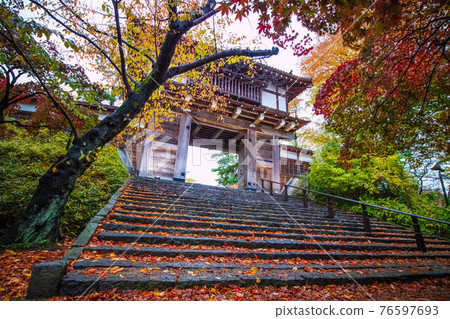 日本百強城，雨秋葉中的久保田城，正門 76597693