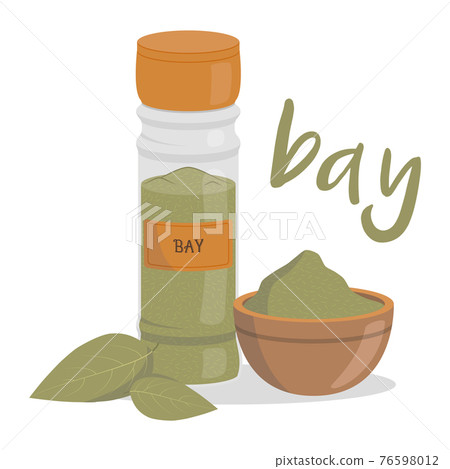 Vector bay illustration isolated in cartoon style. Herbs and Species Series Vector bay illustration isolated in cartoon style. Herbs and Species Series 76598012