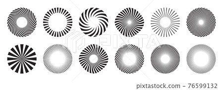 Vintage sunburst collection. Bursting sun rays. Fireworks. Logotype or lettering design element. Radial sunset beams. Vector illustration. Vintage sunburst collection. Bursting sun rays. Fireworks. Logotype or lettering design element. Radial sunset beams. Vector illustration. 76599132