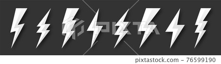 Lightning bolt icons collection. Flash symbol, thunderbolt. Simple lightning strike sign. Vector illustration. Lightning bolt icons collection. Flash symbol, thunderbolt. Simple lightning strike sign. Vector illustration. 76599190