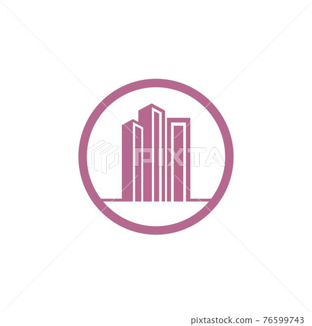 Modern simple square line art building vector - Stock Illustration ...