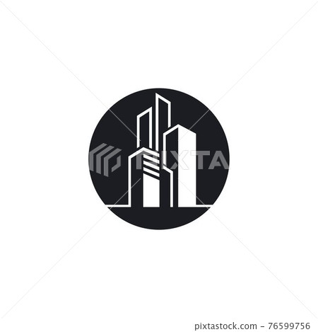 Modern simple square line art building vector - Stock Illustration ...