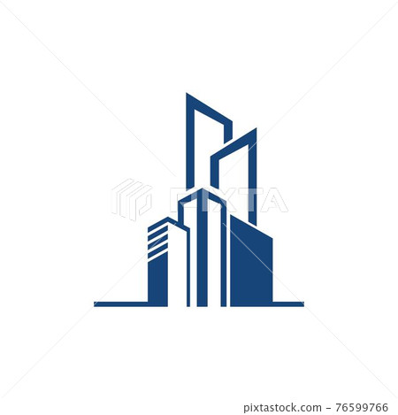 Modern simple square line art building vector - Stock Illustration ...