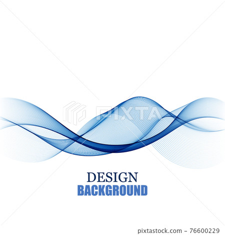 Abstract blue tones horizontal beautiful vector wave on white background, design element Abstract blue tones horizontal beautiful vector wave on white background, design element 76600229