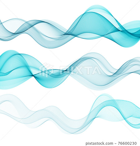 Set of abstract transparent blue waves. Vector illustration EPS 10 Set of abstract transparent blue waves. Vector illustration EPS 10 76600230