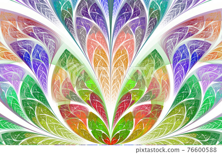 Multicolor beautiful Tree foliage. Computer generated graphics Multicolor beautiful Tree foliage. Computer generated graphics 76600588