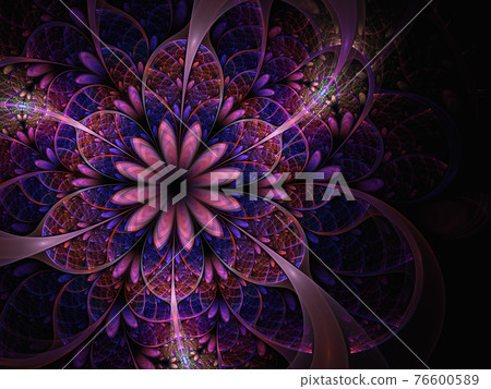 Fantasy fractal floral design. Digital art. Fantasy fractal floral design. Digital art. 76600589