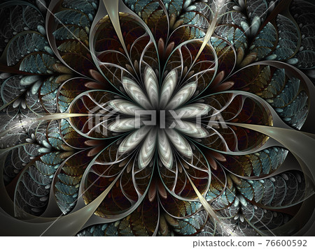 Fantasy fractal floral design. Digital art. Fantasy fractal floral design. Digital art. 76600592