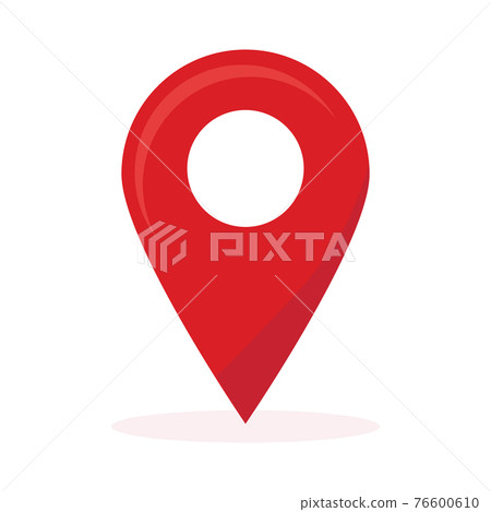 Abstract red geolocation icon on white background - Vector Abstract red geolocation icon on white background - Vector 76600610