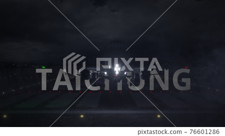 Plane taking off from the airport and TAICHUNG city name. 3d rendering 76601286